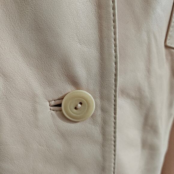 Talbots Pastel Pink 100% Leather Jacket Plus Size 14 Classic Soft Lined Minimal - Picture 7 of 15